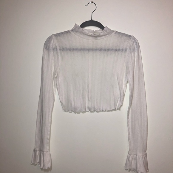Free People White Long Sleeve Lace Turtle Neck - Picture 2 of 5